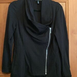 White House Black Market Black Cowl Neck moto style jacket